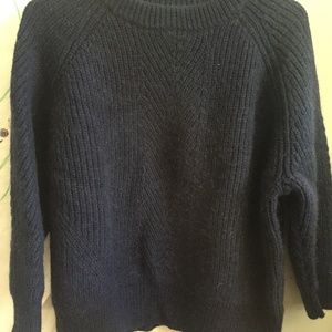 Demylee thick wool sweater in navy blue, size L